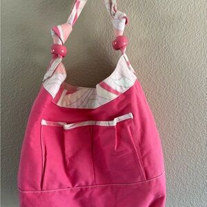 Pink Women's Canvas Shoulder Bag